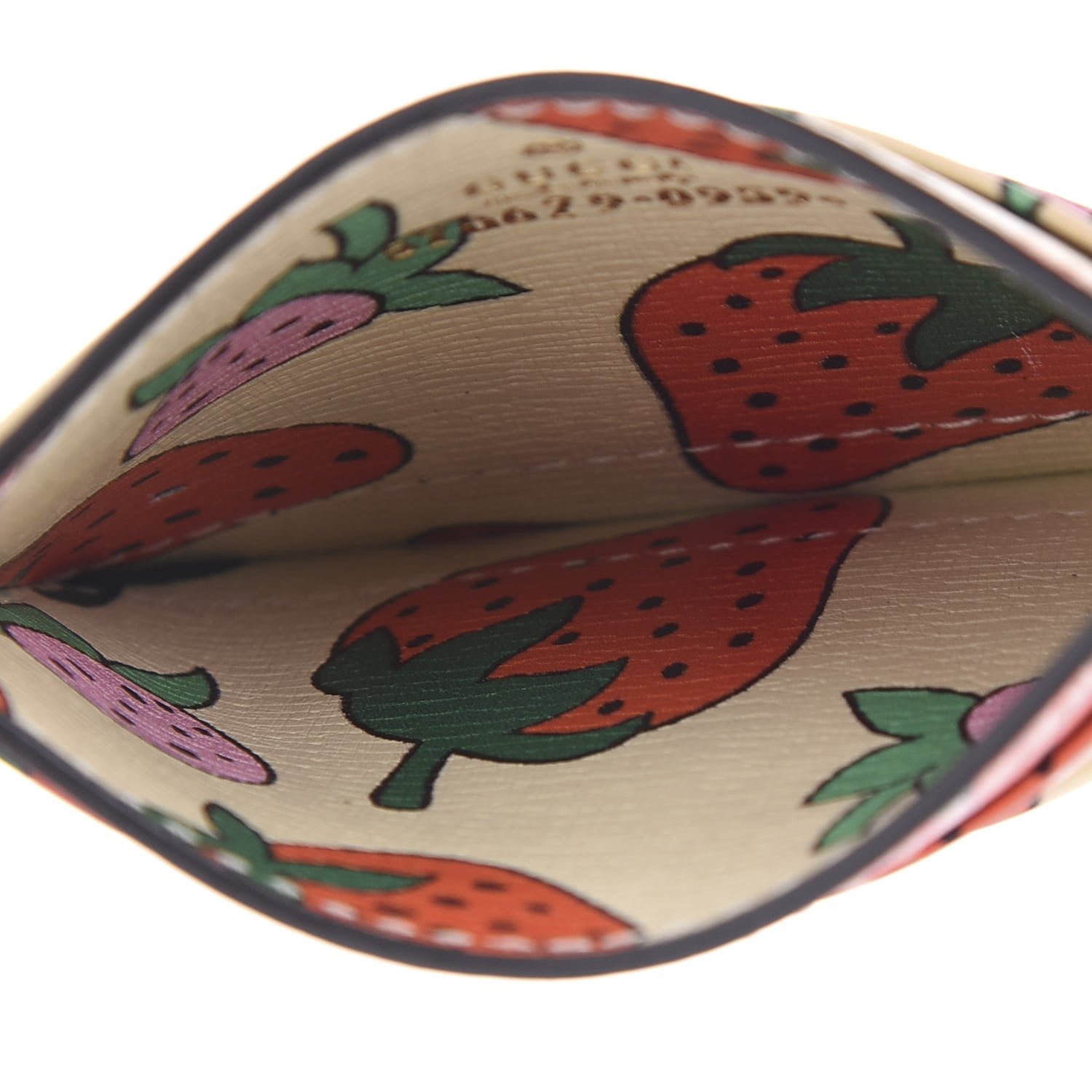 Gucci Calfskin Strawberry Print Zumi Case Case Ivory Red 5 of 6