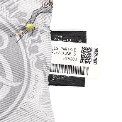 Hermes Silk Ex-Libris Les Parisie Twilly Gris Perle Jaune Soufre 3 of 4
