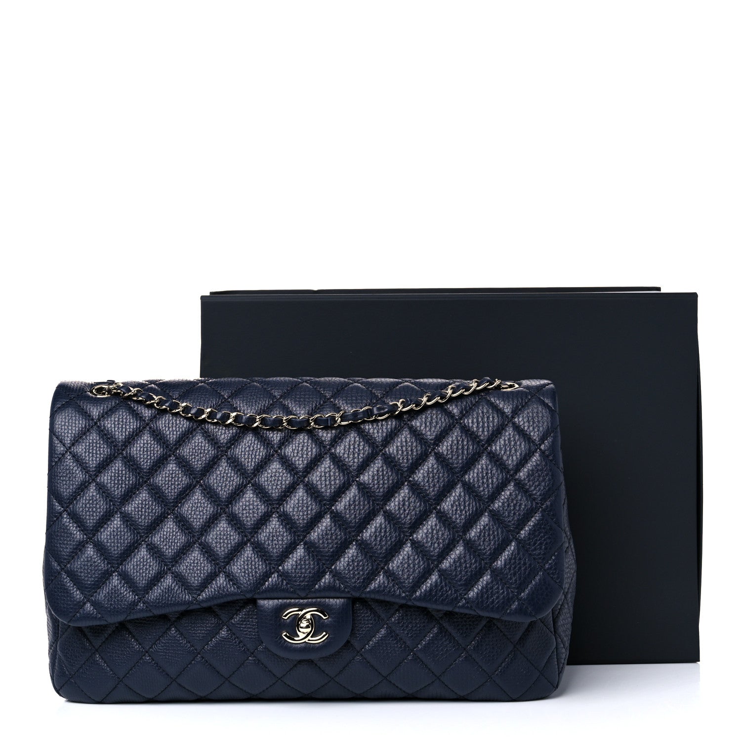 Chanel Calfskin Quilted Small XXL Travel Flap Bag Navy 9 of 9