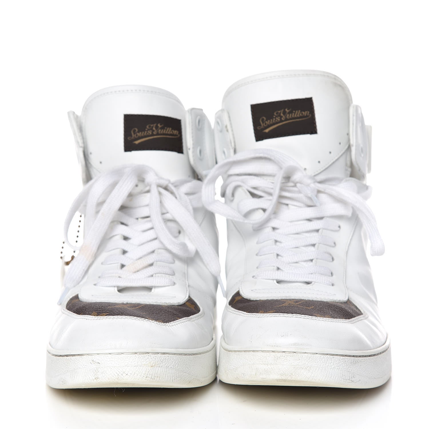 Louis Vuitton Calfskin Monogram Rivoli High Top Sneakers 10 White 2 of 22
