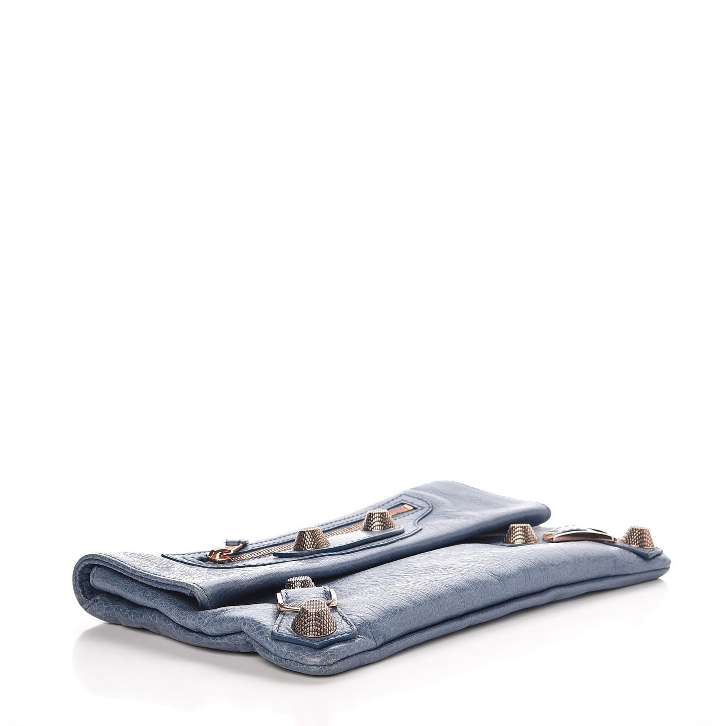 Agneau Giant 21 Gold Hardware Envelope Clutch Bleu Bleu