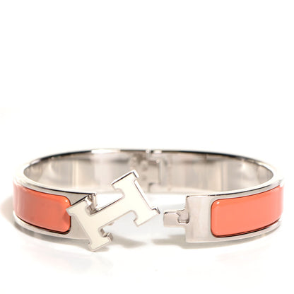 Hermes Enamel Narrow Clic H Bracelet PM White Mango 3 of 5