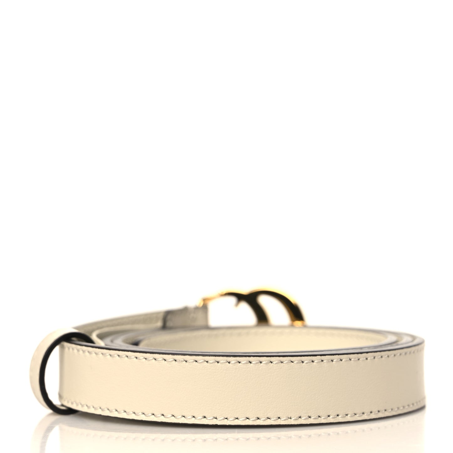 Plutone Calfskin Double G 20mm Belt 80 32 Mystic White