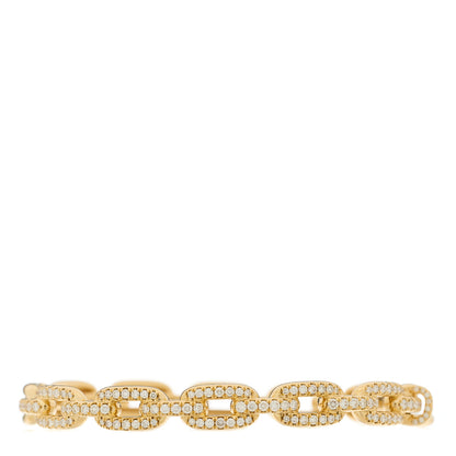 David Yurman 18K Yellow Gold Diamond 7mm Stax Chain Link Bracelet 1 of 4