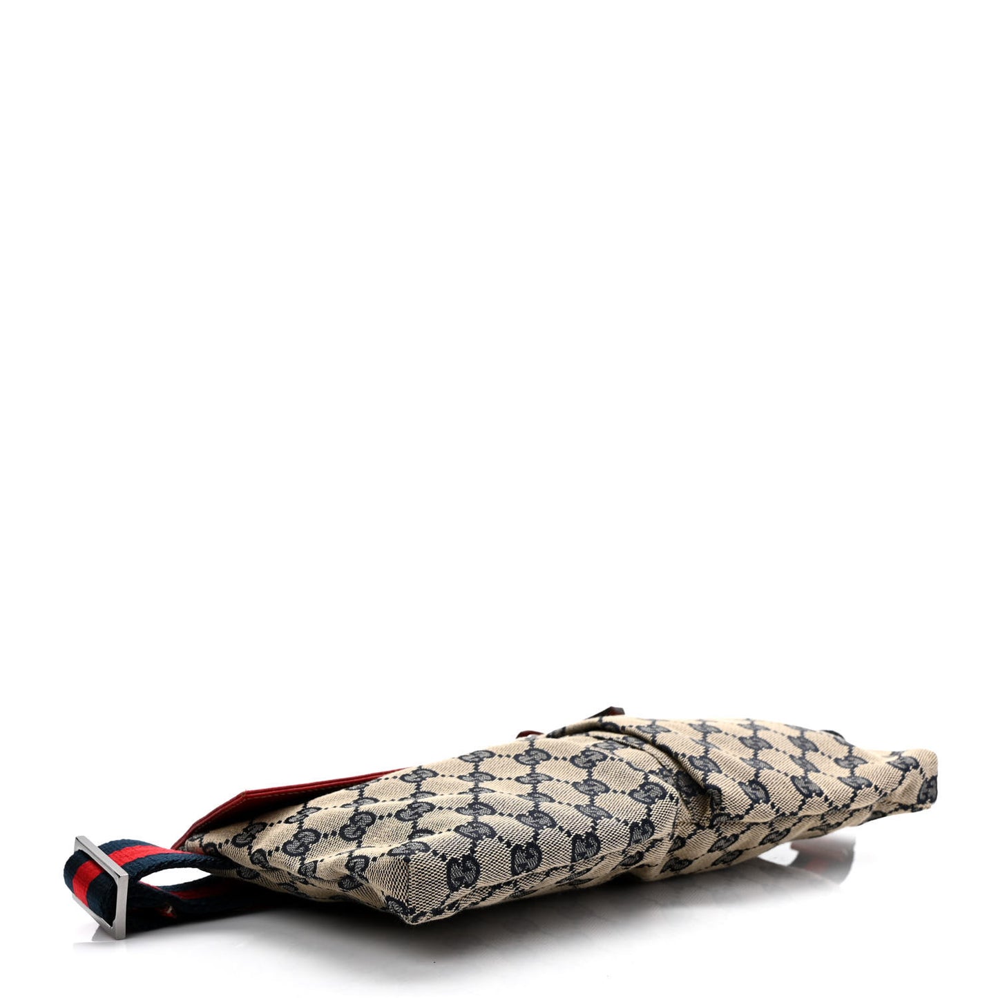 GG Monogram Web Double Pocket Belt Bag Navy Red