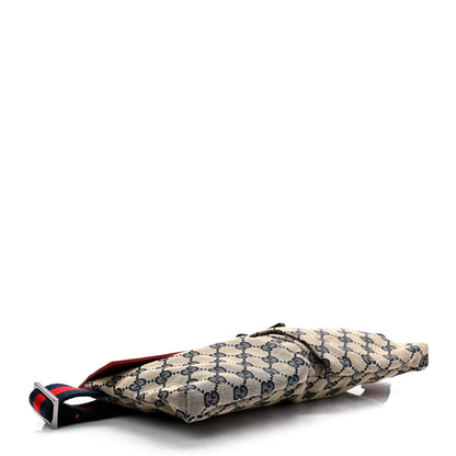 Gucci GG Monogram Web Double Pocket Belt Bag Navy Red 3 of 9