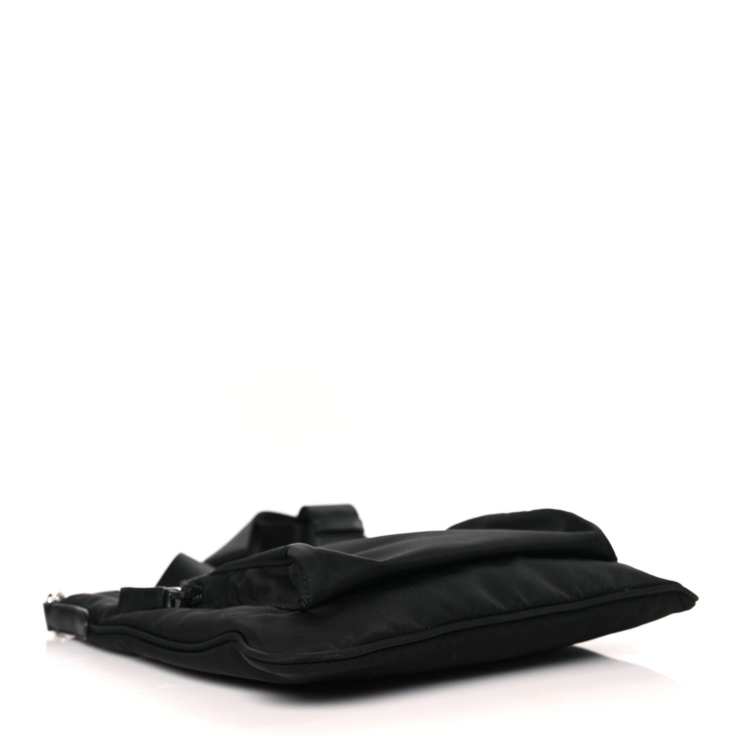 Prada Tessuto Nylon Saffiano Flat Messenger Bag Black 4 of 8