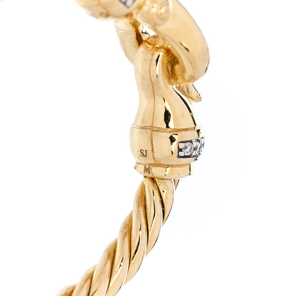 David Yurman 18K Yellow Gold Diamond Petite Buckle Cable Ring 53 6.5 5 of 5