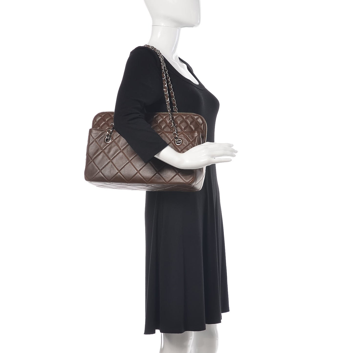 Calfskin Quilted In the Business Tote Brown