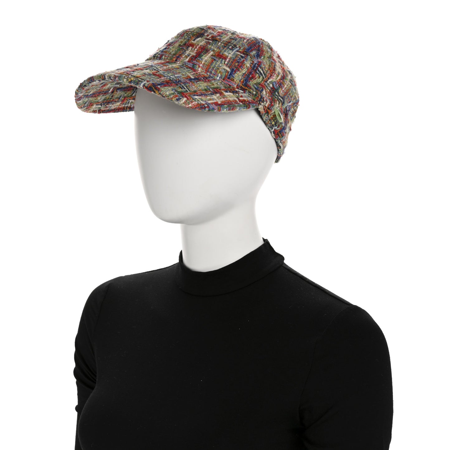 Tweed CC Enamel Cap Hat Red Multicolor