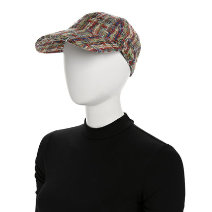 Chanel Tweed CC Enamel Cap Hat Red Multicolor 2 of 9