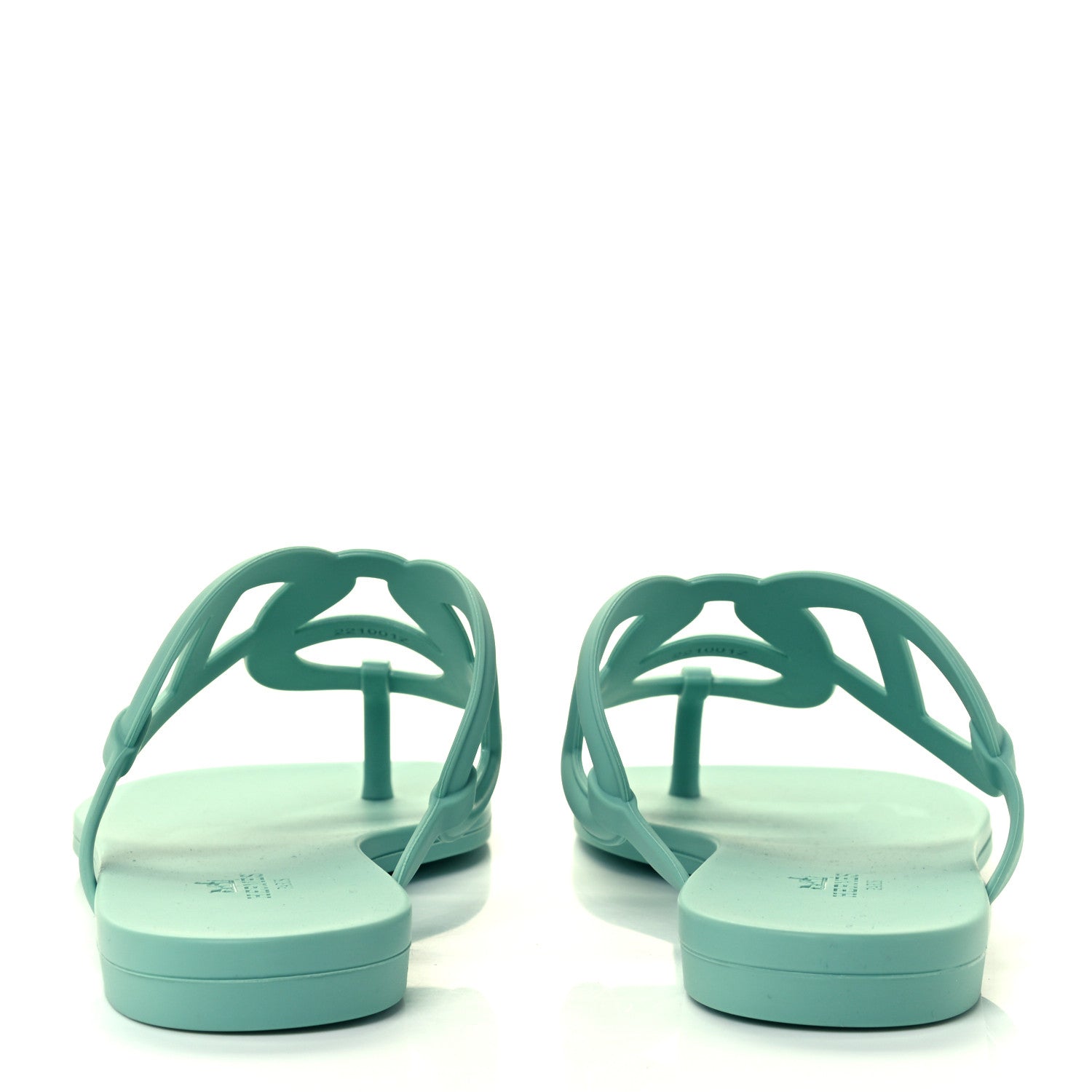 Hermes Rubber Womens Egerie Sandals 39 Vert Embrun 6 of 10