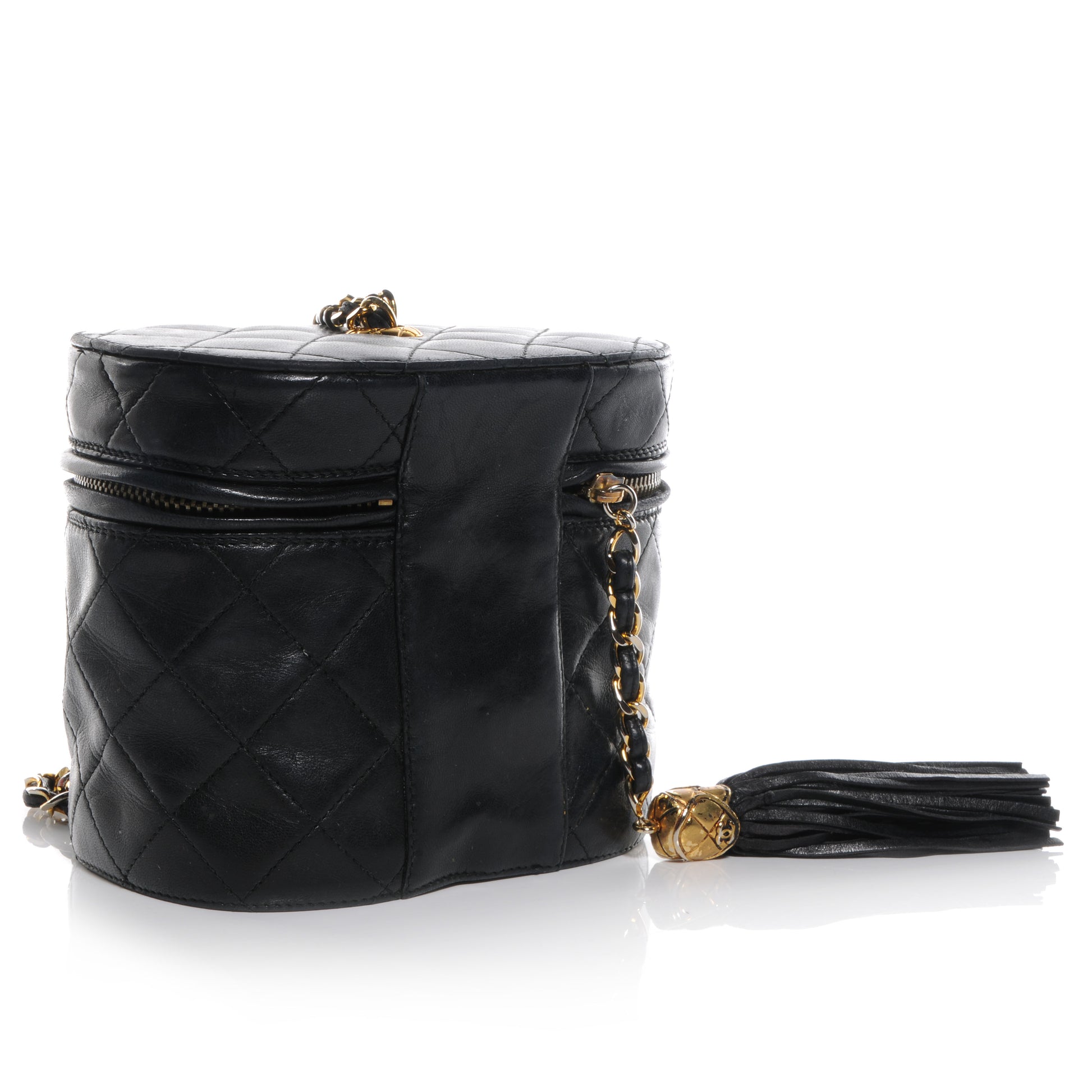Chanel Lambskin CC Tassel Shoulder Bag Black 3 of 8