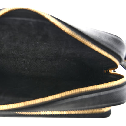 Christian Dior Grained Calfskin Caro Double Pouch Black 5 of 11