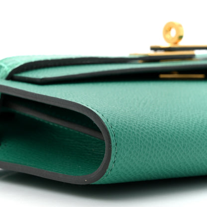 Hermes Epsom Shiny Alligator Touch Kelly Wallet To Go Vert Jade 11 of 11