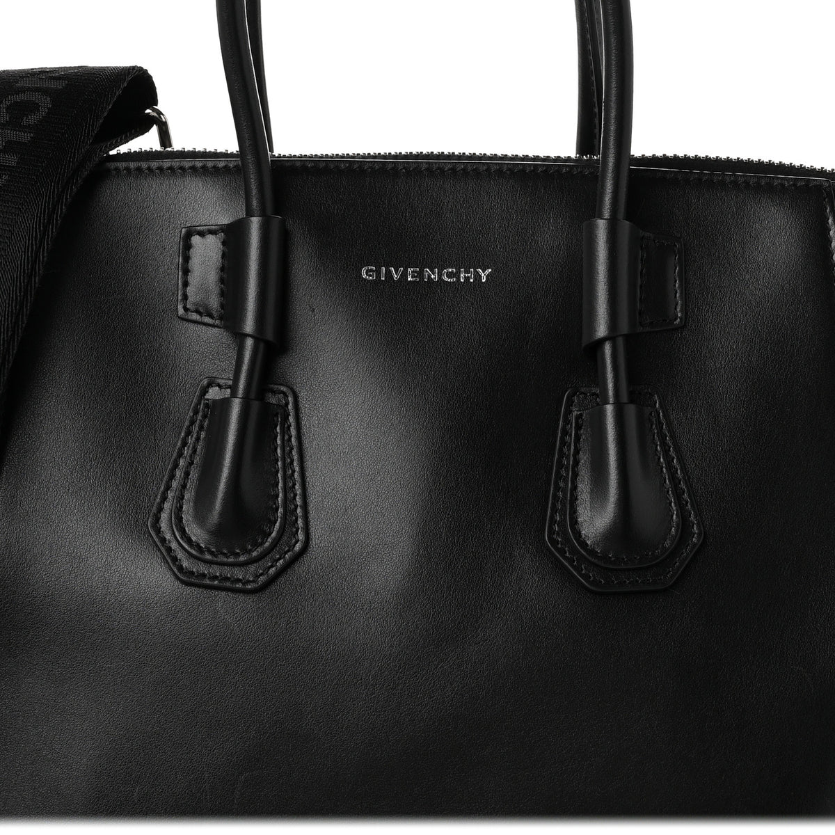 Box Calfskin Small Antigona Sport Top Handle Bag Black