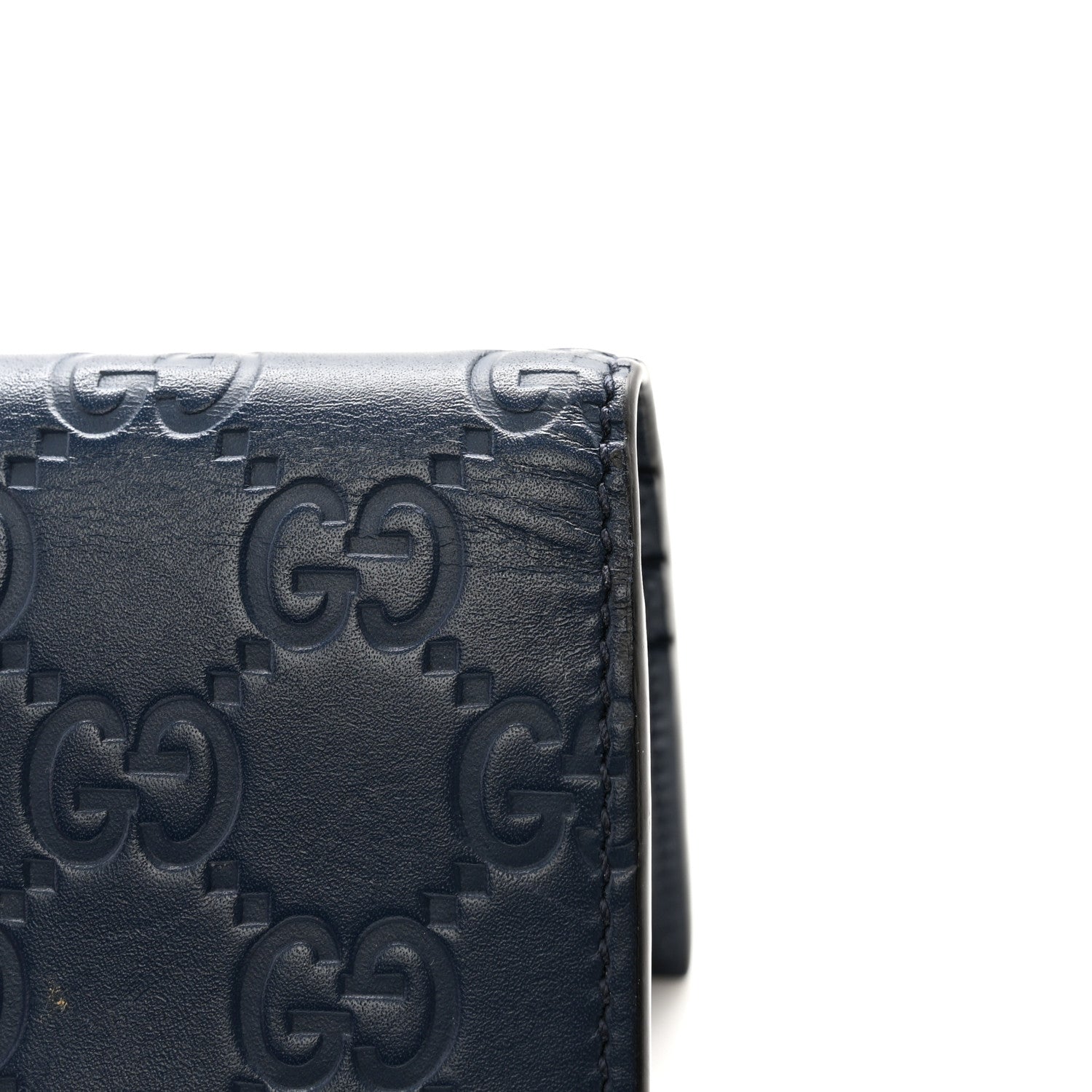 Gucci Guccissima Card Case Wallet Blue 8 of 13