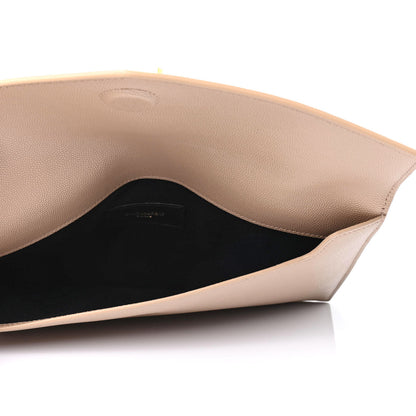 Saint Laurent Grain De Poudre Uptown Pouch Dark Beige 4 of 4