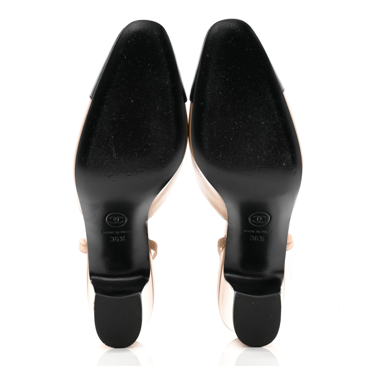 Lambskin Cap Toe CC Slingback Pumps 36.5 Dark Beige Black