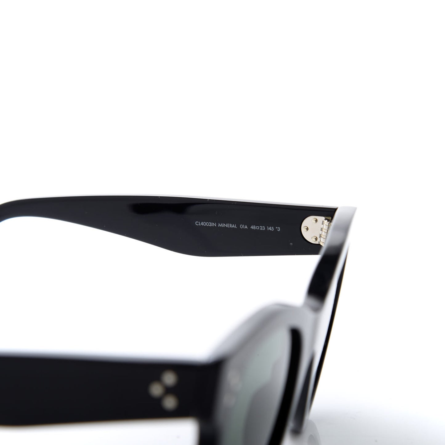 Acetate Studded Mineral Round Sunglasses CL40031 Black