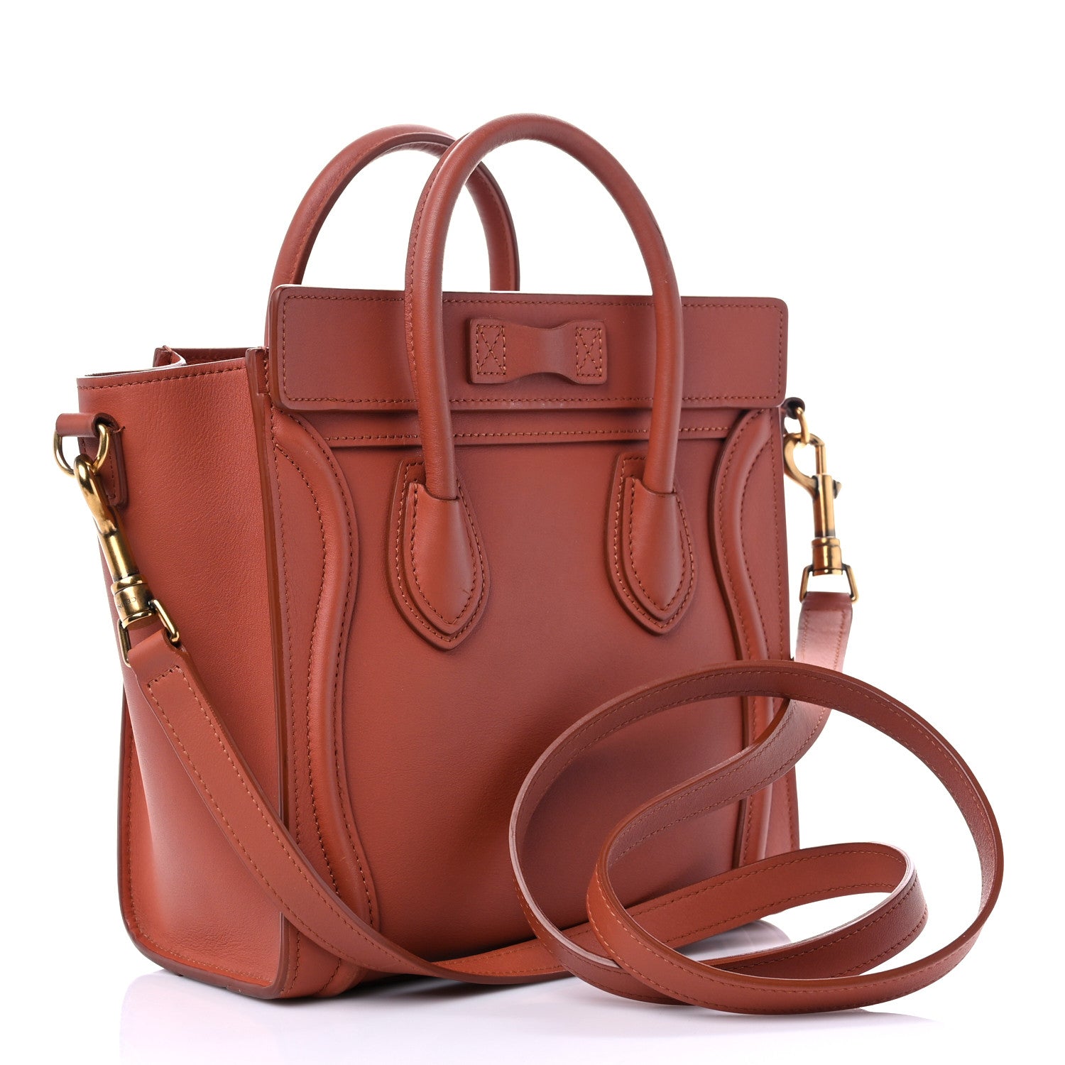Celine Smooth Calfskin Nano Luggage Terracotta 3 of 18