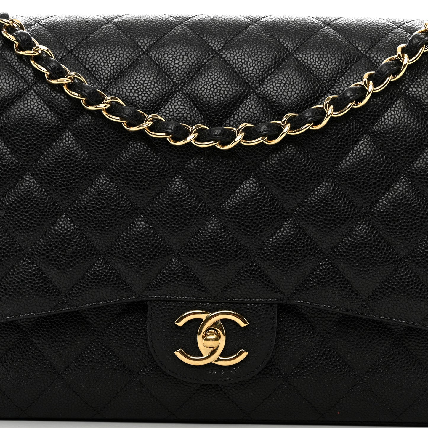 Caviar Quilted Maxi Double Flap Black