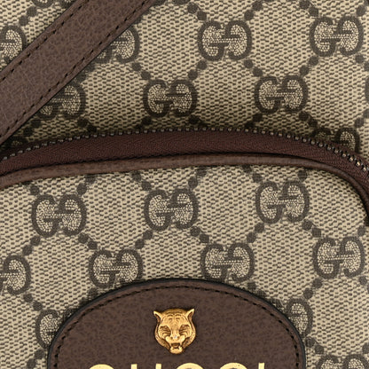 Gucci GG Supreme Monogram Mini Neo Vintage Double Zip Messenger Bag Beige New Acero Crop 8 of 11