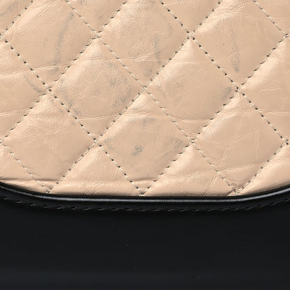 Chanel Aged Calfskin Quilted Small Gabrielle Clutch With Chain Beige Black 13 of 13