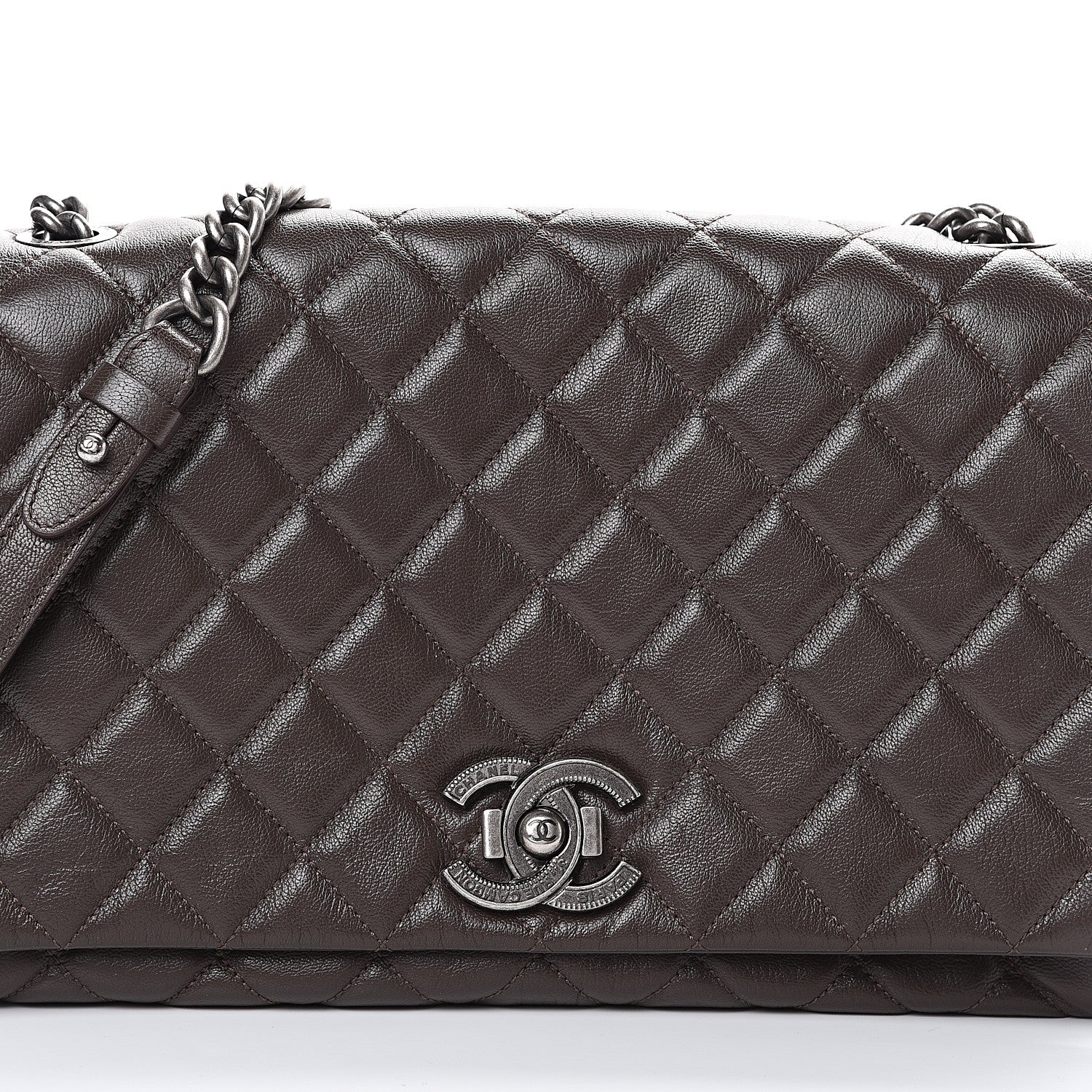 Chanel Metallic Goatskin Large City Rock Flap Brown 7 of 10