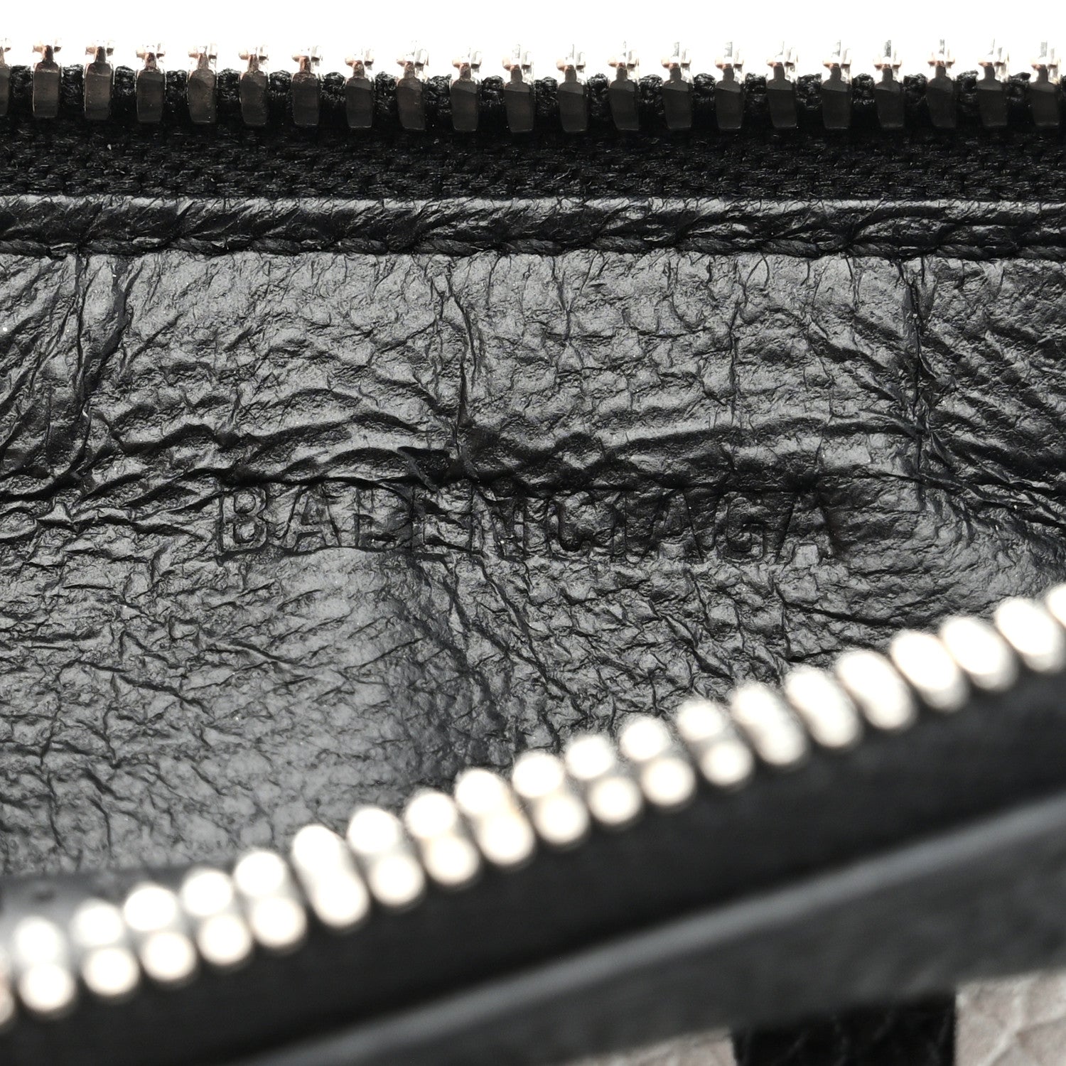 Balenciaga Grained Calfskin Miami Logo Cash Coin Card Holder On Keychain Black 6 of 8