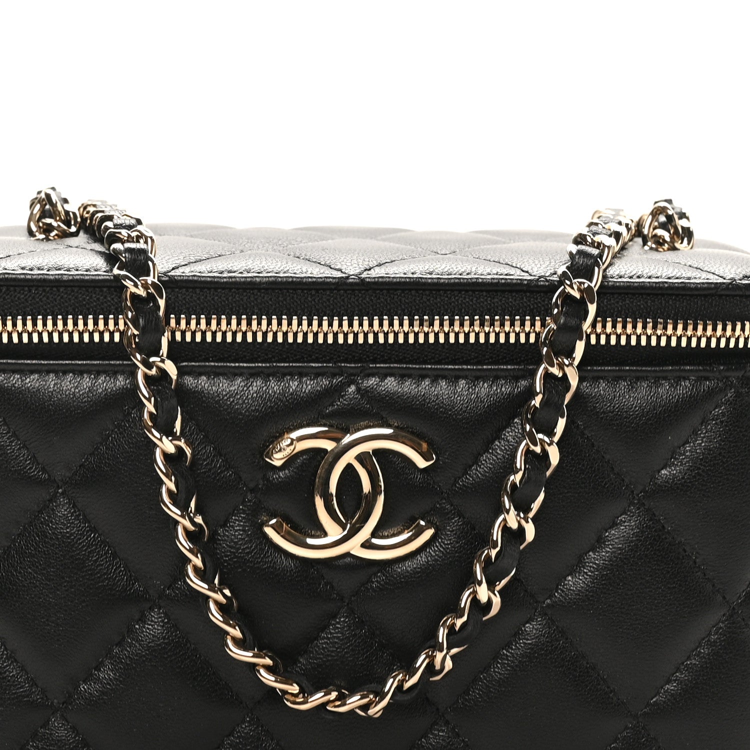 Chanel Lambskin Quilted Small CC Vanity Case Black 17 of 23