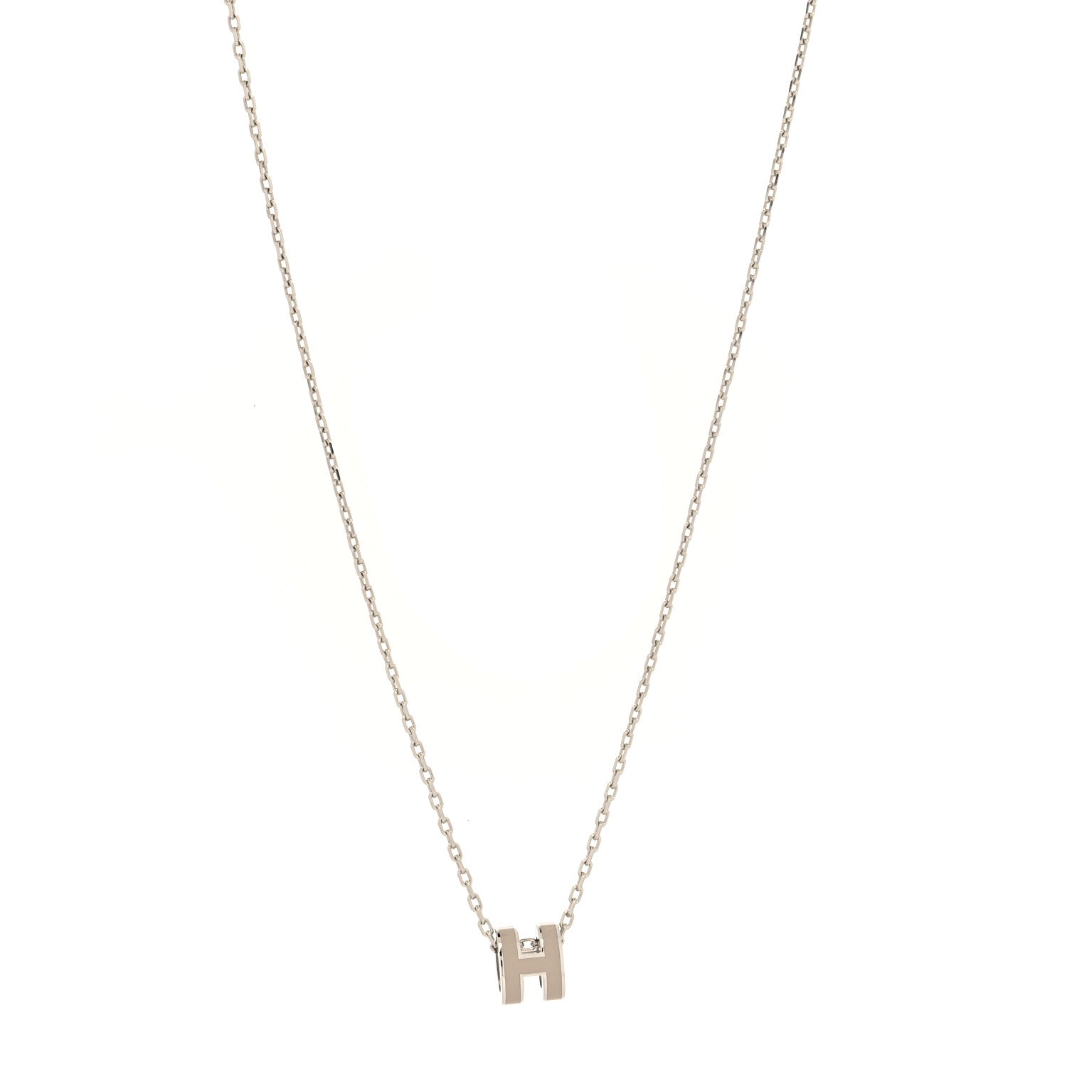 Hermes Palladium Mini Pop H Pendant Necklace Marron Glace 1 of 5