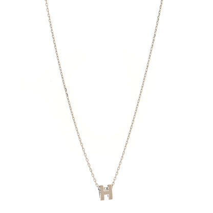 Hermes Palladium Mini Pop H Pendant Necklace Marron Glace 1 of 5