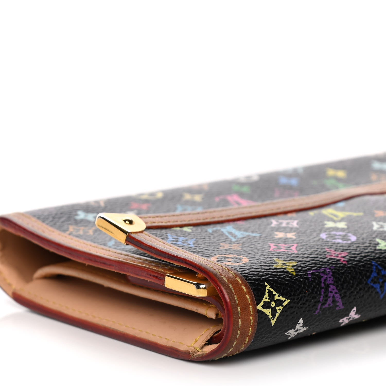 Louis Vuitton Monogram Multicolor Porte Tresor International Wallet Black 10 of 20