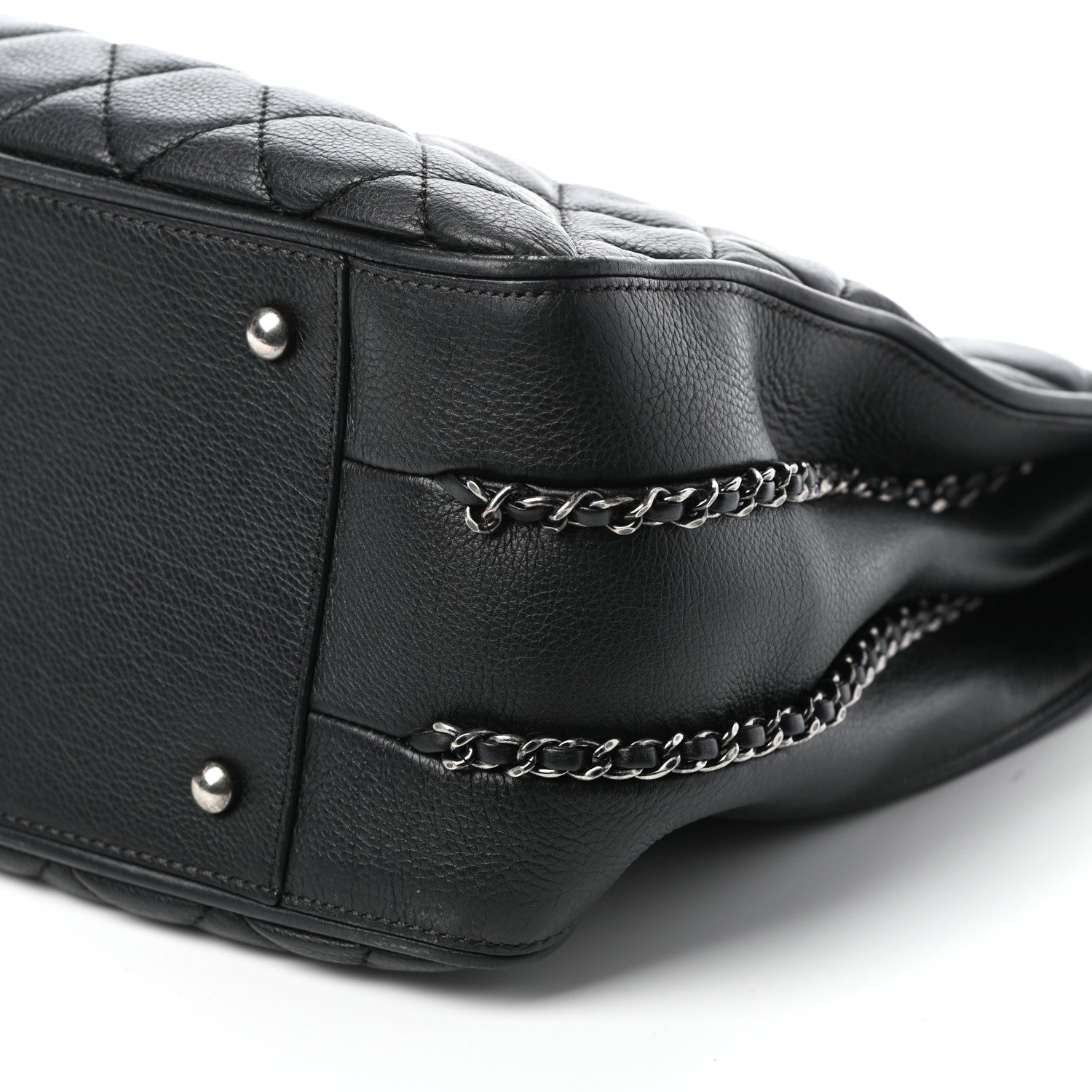 Chanel Calfskin Quilted Frame In Chain Tote Black 9 of 9