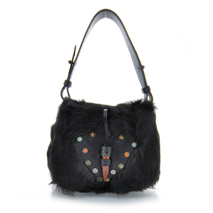 Valentino Garavani Fur Shoulder Bag Black 1 of 8