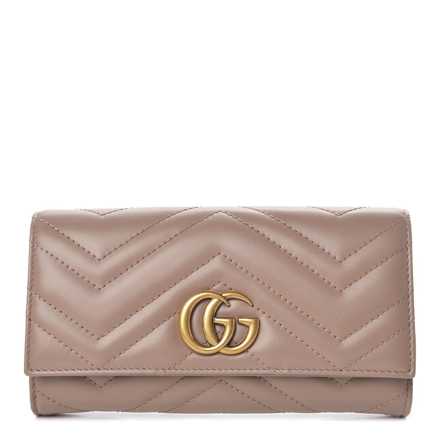 Calfskin Matelasse GG Marmont Continental Wallet Porcelain Rose