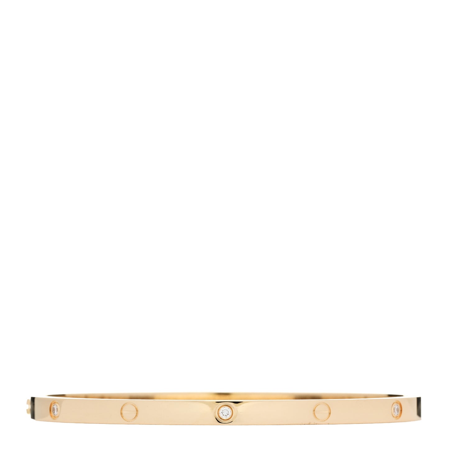 18K Yellow Gold 6 Diamond Small LOVE Bracelet 17