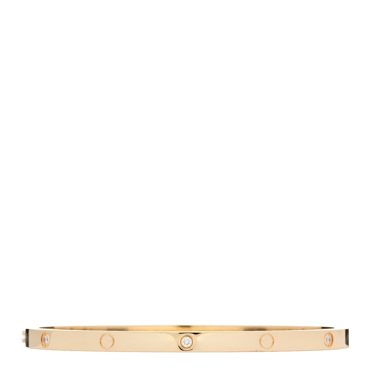 Cartier 18K Yellow Gold 6 Diamond Small LOVE Bracelet 17 2 of 8