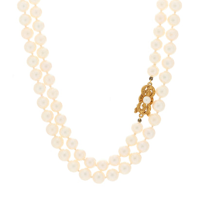 Mikimoto 18K Yellow Gold Akoya Pearl 6.5-7mm Necklace 41" 5 of 5