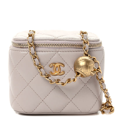 Chanel Lambskin Quilted Pearl Crush Mini Vanity Case With Chain Light Purple 1 of 9
