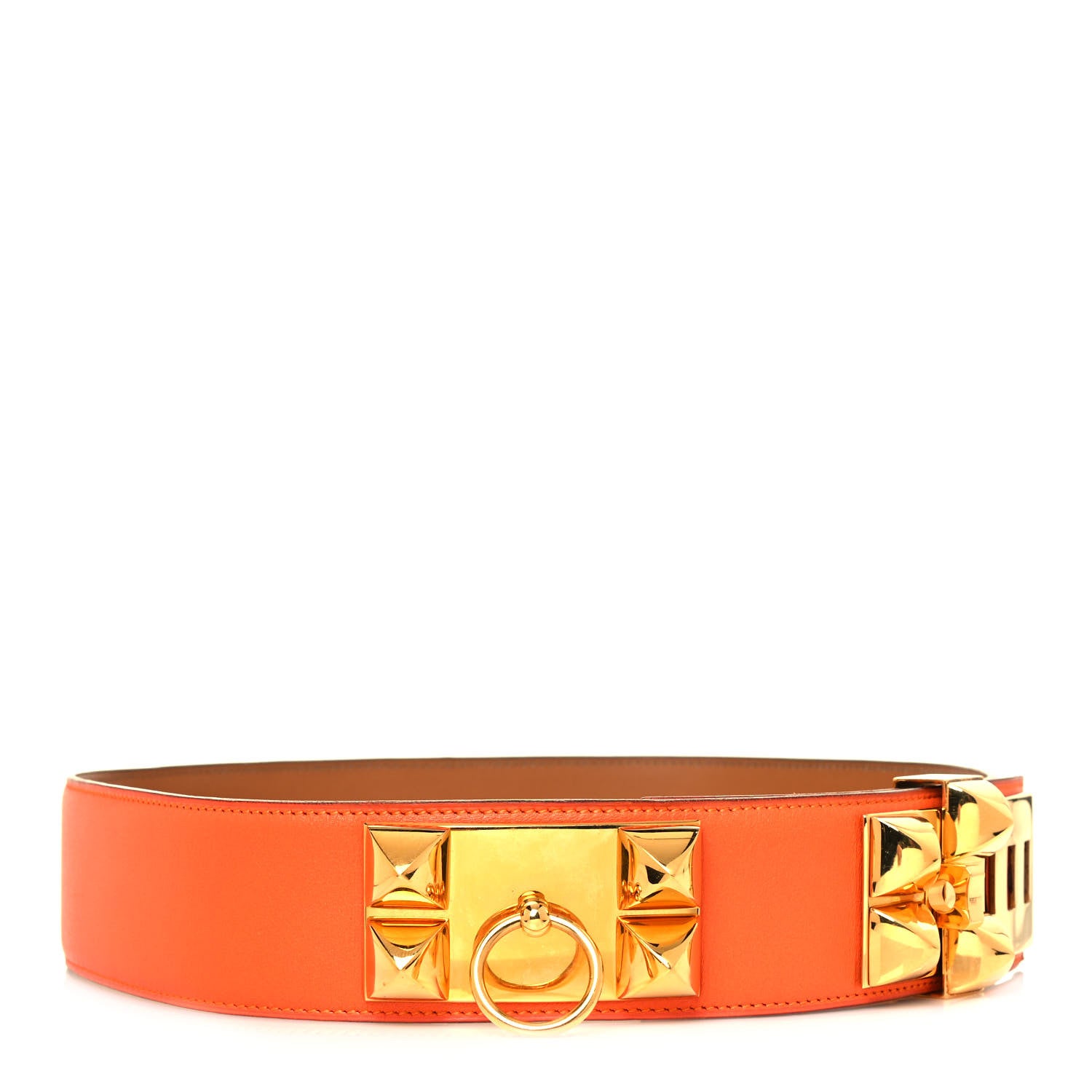 Hermes Pecari Collier De Chien CDC Belt 80 Orange 3 of 9