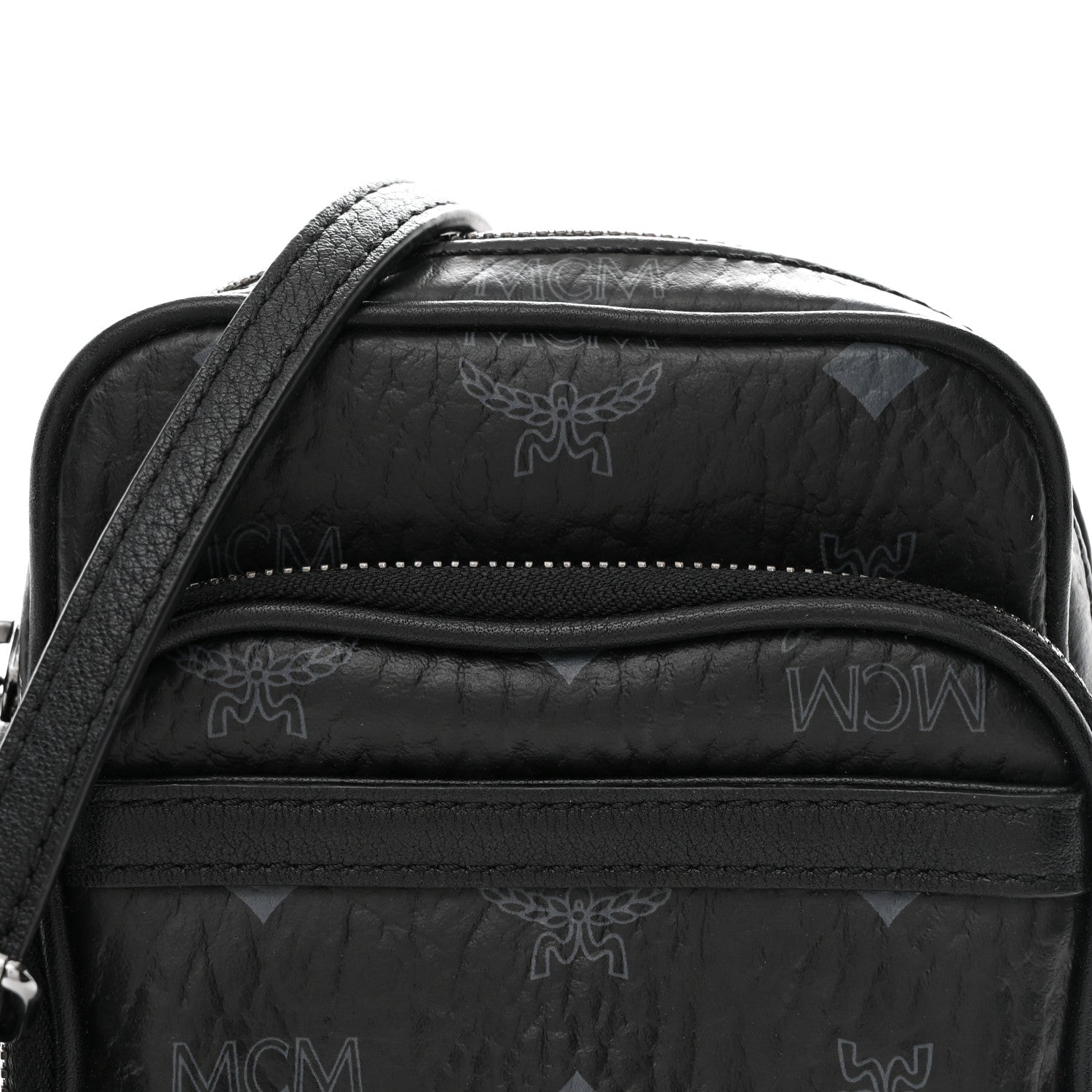 MCM Visetos Crossbody Pouch Bag Black 8 of 10