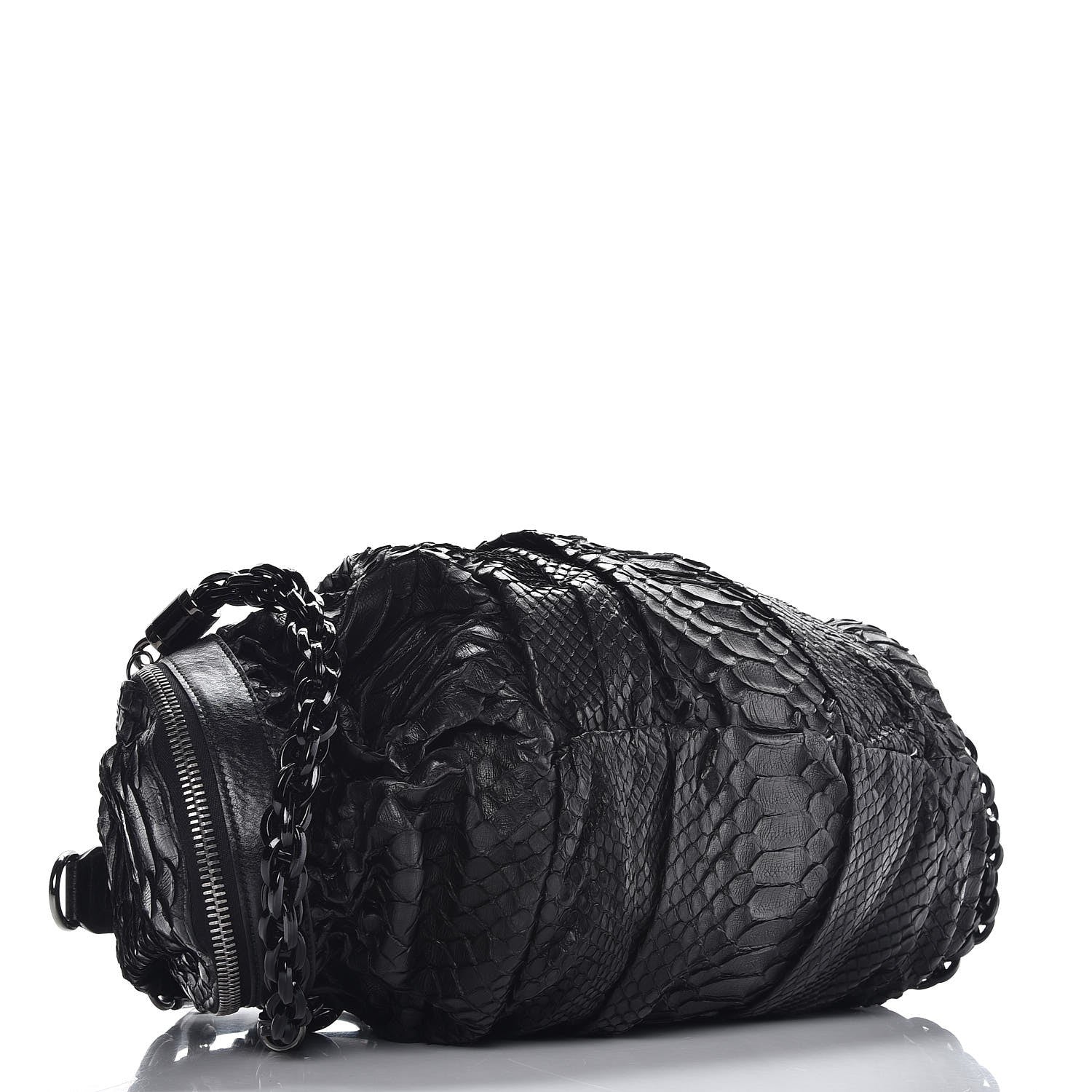 Gucci Python Medium Galaxy Satchel Black 5 of 8
