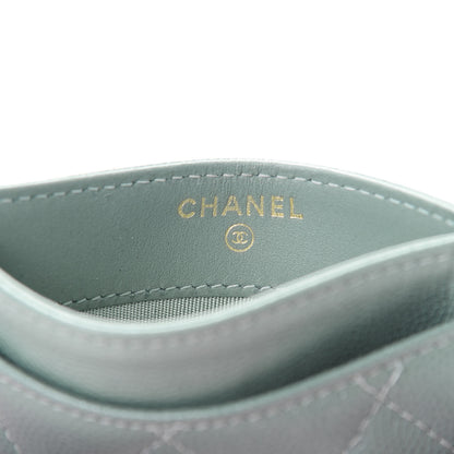 Chanel Iridescent Caviar Quilted Card Holder Light Blue 6 of 10
