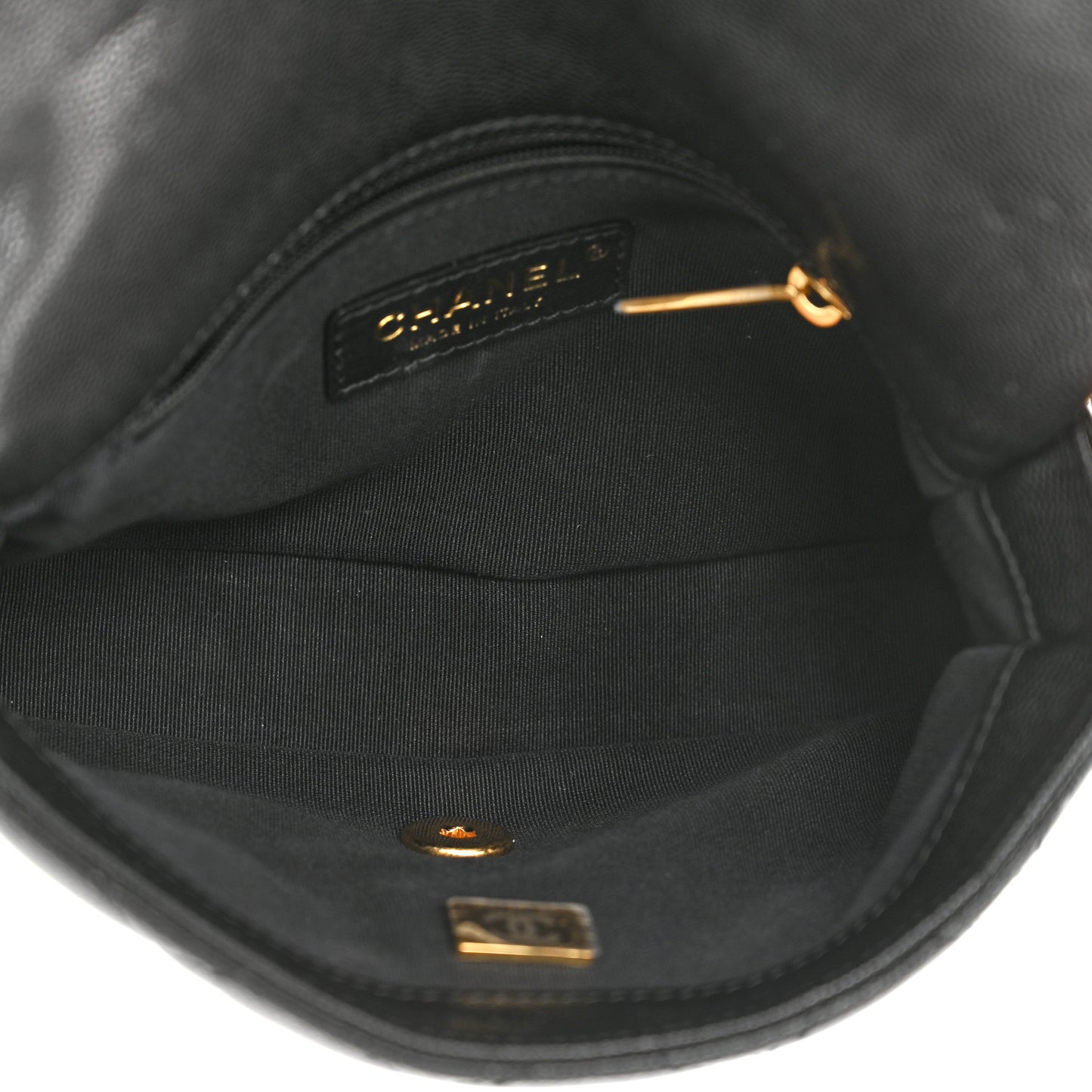 Caviar Quilted Mini CC You Flap Black
