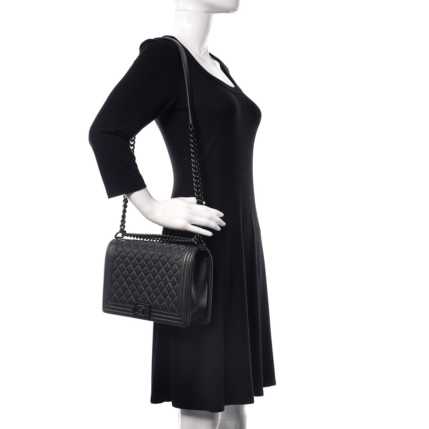 Chanel Caviar Quilted New Medium Boy Flap So Black 2 of 16