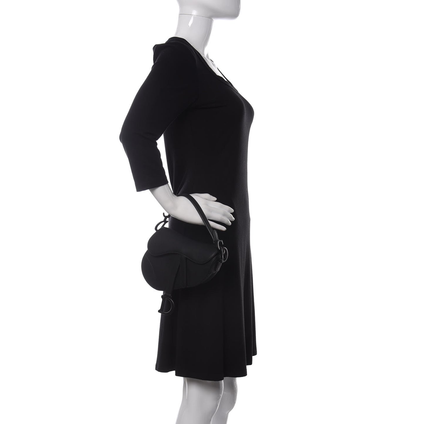 Ultra Matte Calfskin Mini Saddle Bag Black