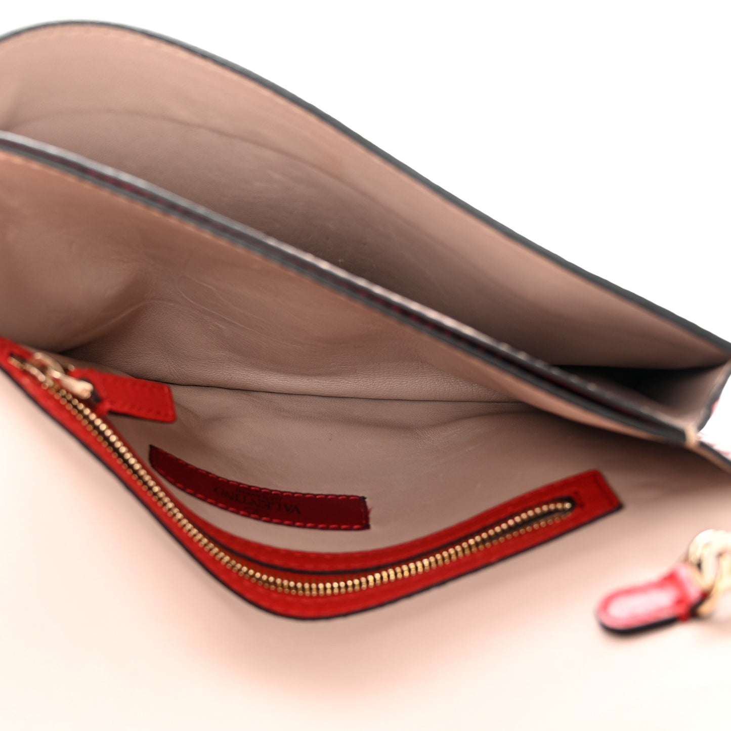 Nappa Rockstud Wristlet Clutch Rosso Valentino