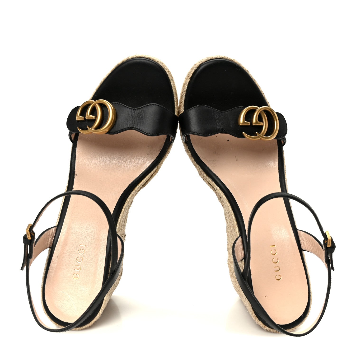 Gucci Galassia Aitana Espadrille 10/95mm Wedge Sandals 39 Black 2 of 12
